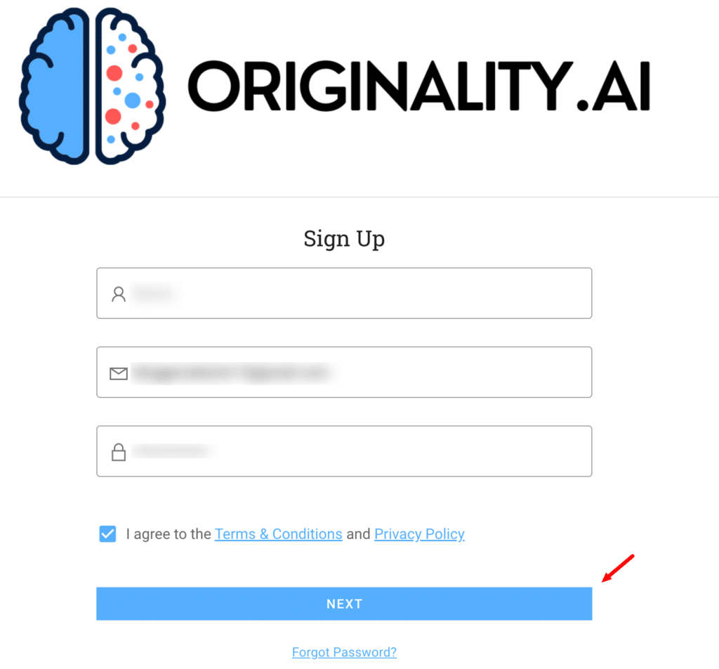 OriginalityAI account creation-min