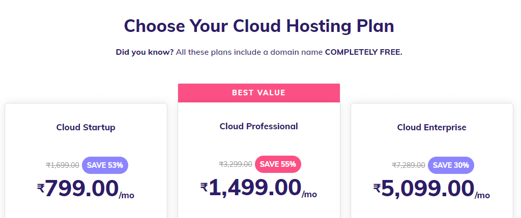 Hostinger cloud web hosting plan