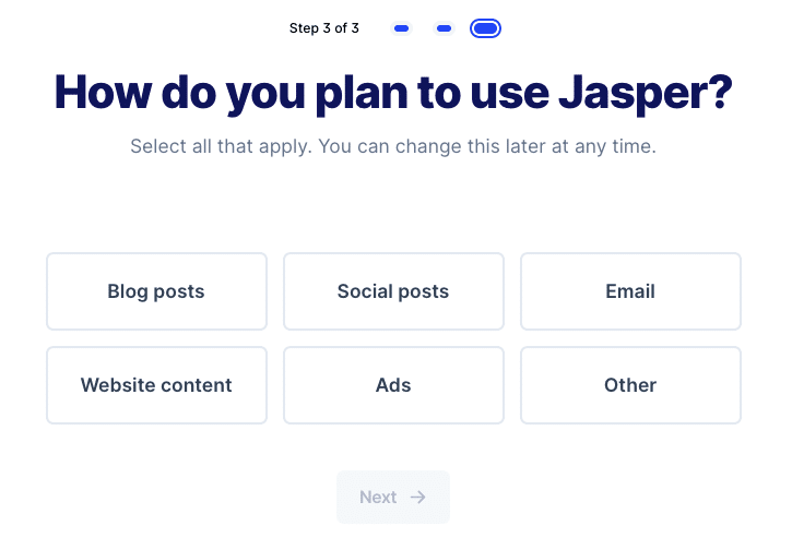 jasper-ai-signup-usage-options