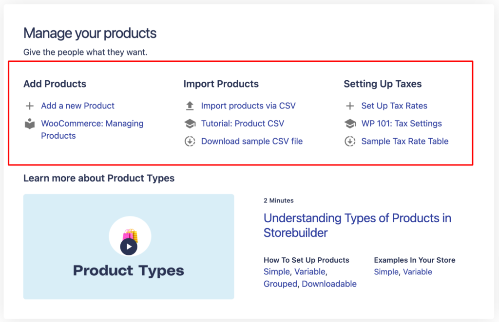 manage products